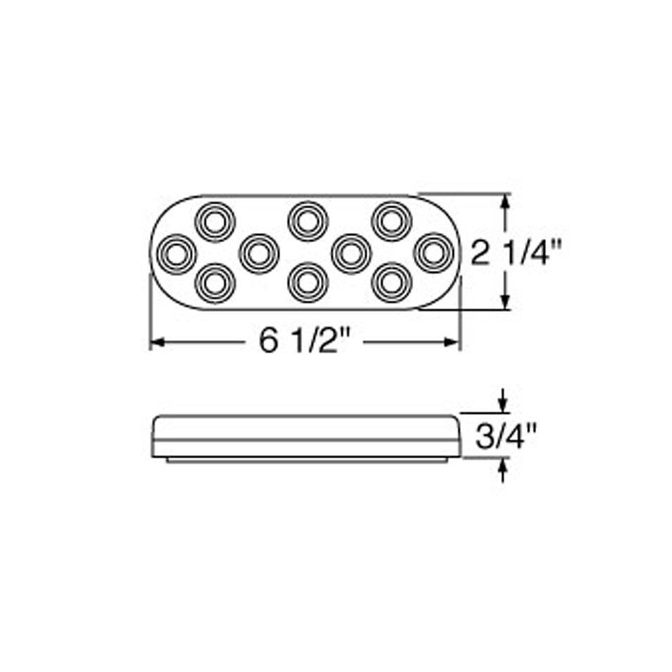 3 3/4" Bolt Pattern Stainless Spring Loaded Light Bar w/ 6 Oval 10 LED Lights &