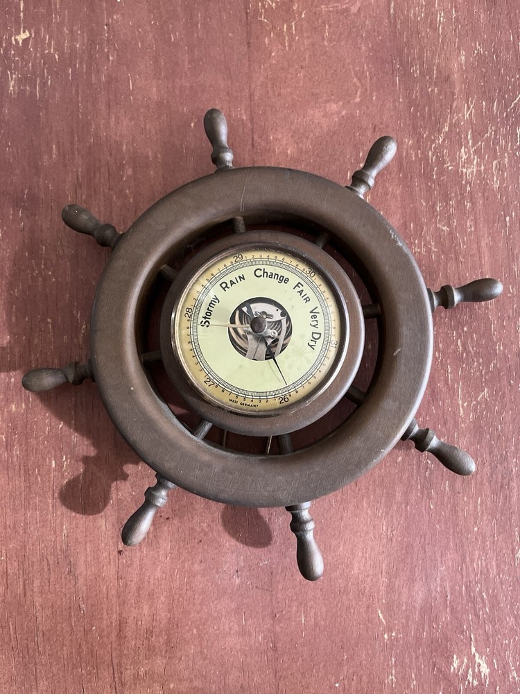 Vintage Barometer Ships Wheel Design (West Germany)