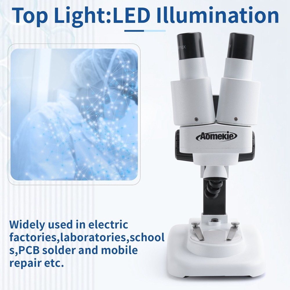 20X Stereo Microscope Binocular with LED for PCB Soldering Tool Mobile4221