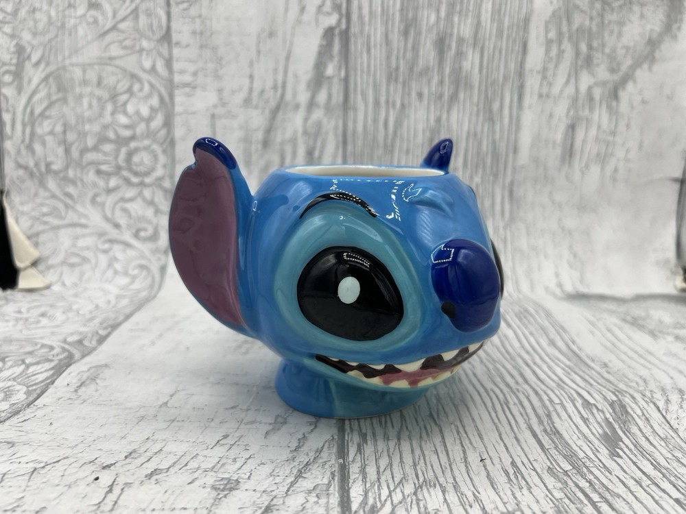 Disney Lilo & Stitch Shaped Blue Ceramic Tea Coffee Mug 3D Face