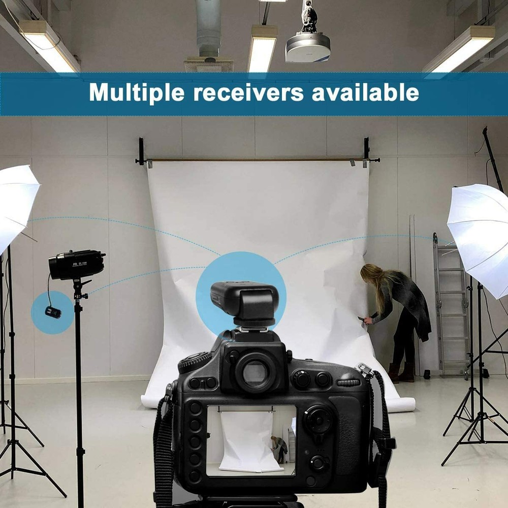 Universal Hotshoe 2.4Ghz 200M Wireless Flash Trigger Transmitter Receiver Unit