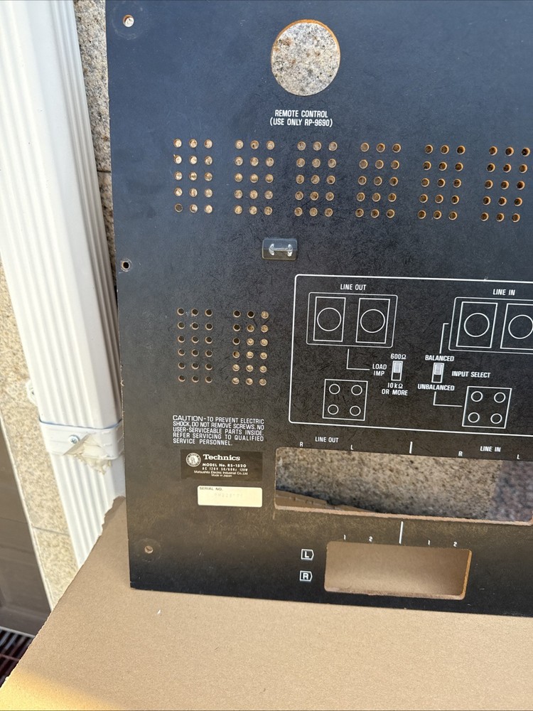 TECHNICS RS-1520 TAPE RECORDER REEL TO REEL BACK PANEL