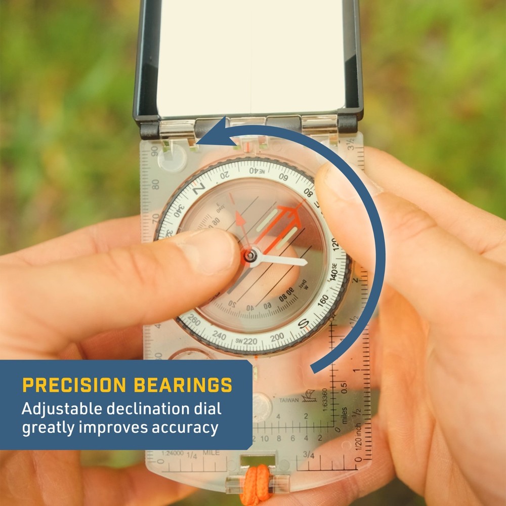 Sun Company ProSight Compass - Sighting Map Compass with Adjustable Declination