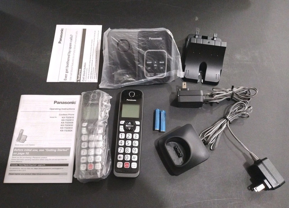 Panasonic Cordless Landline Phone 2 Handsets Advanced Call Blocking Features