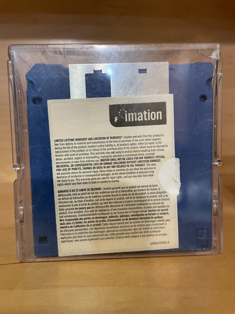 NEW IMATION 3.5" 2HD 1.44MB IBM Formatted Neon+ 22 Diskettes