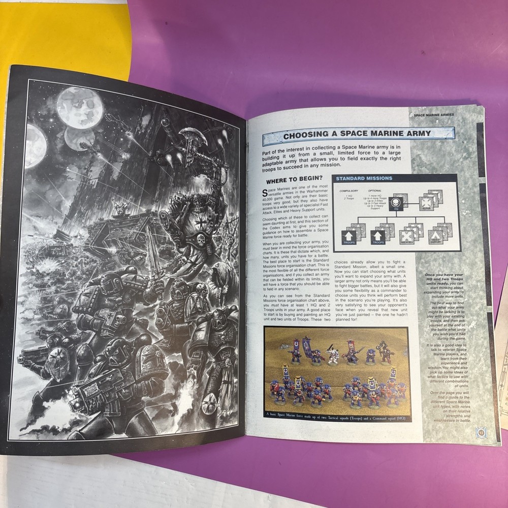 Games Workshop - Warhammer 40K - Codex - Space Marines - 1998 FREE SHIPPING