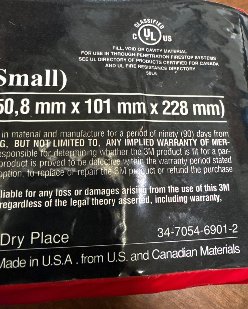 3M FIRE BARRIER SELF-LOCKING PILLOWS Small 2"X4"X9"