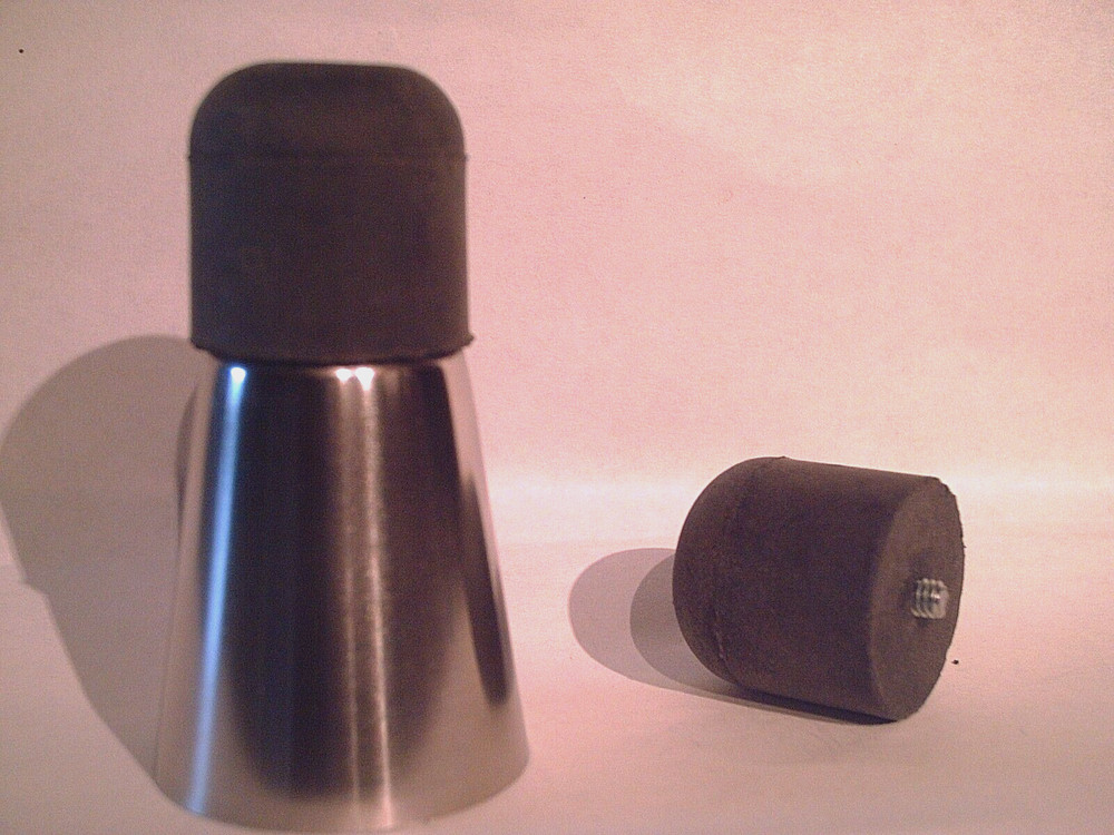 walking stick tip stainless steel with replaceable rubber bottom for a big stick