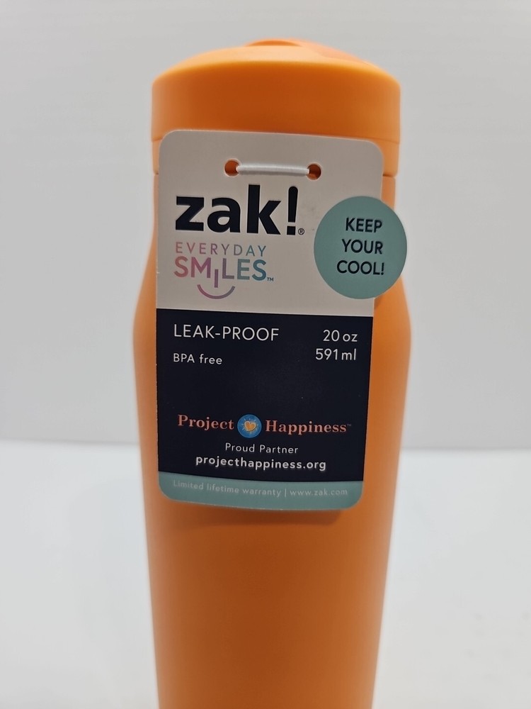 Zak! 20 oz Orange Water Bottle NWT