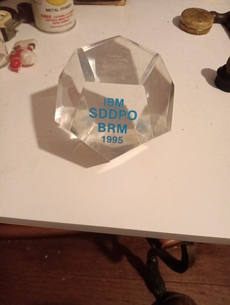Vintage 1995 IBM Lucite Award Cube