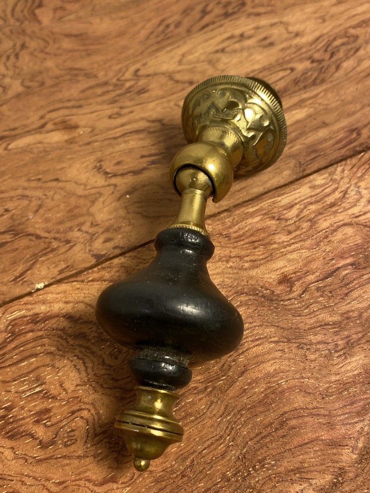 ANTIQUE  TEARDROP BLACK EBONIZED VICTORIAN DRAWER PULL#AC