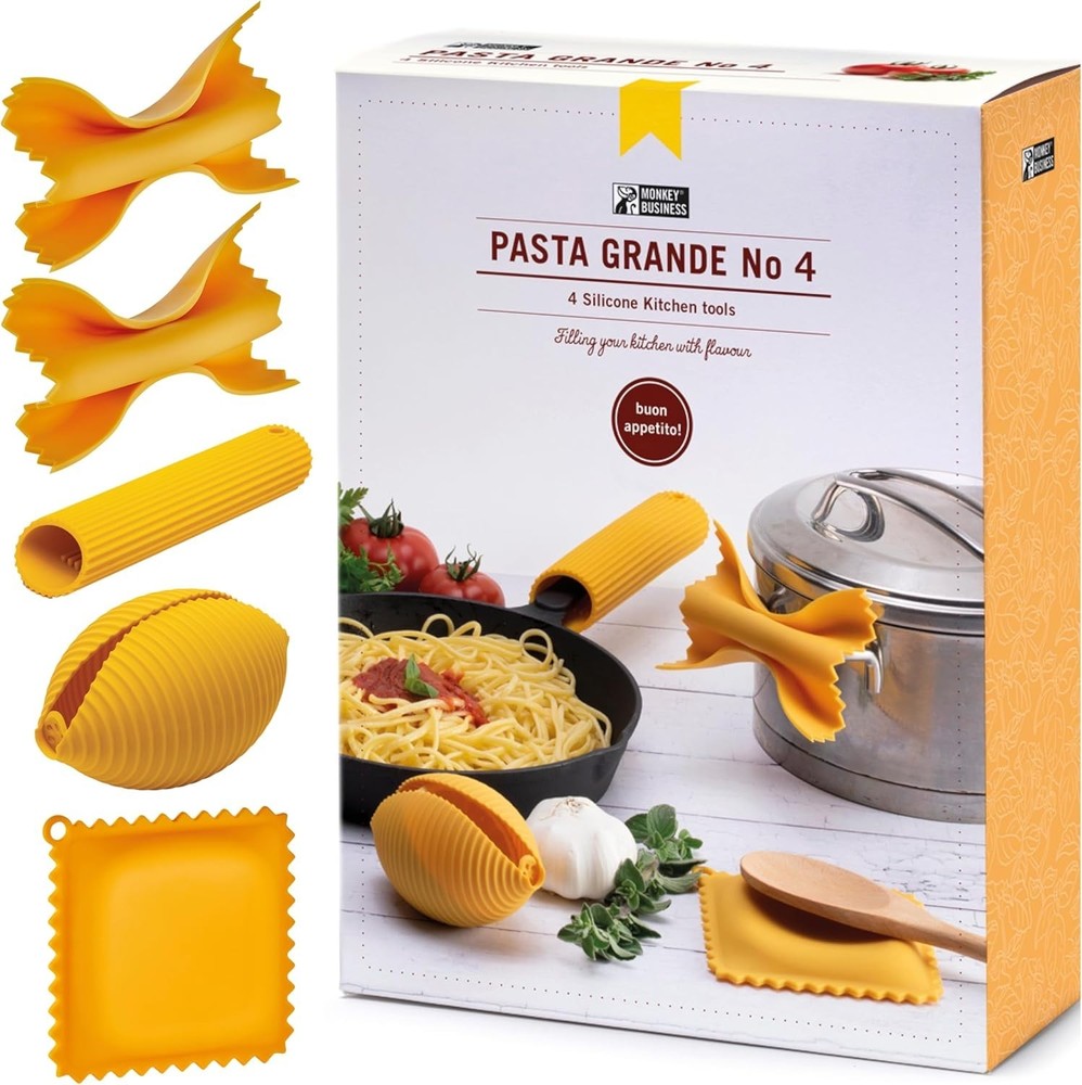 Silicone Kitchen Tools in Gift Box/ 4 Big Pasta shaped kitchen gadgets/Farfallon