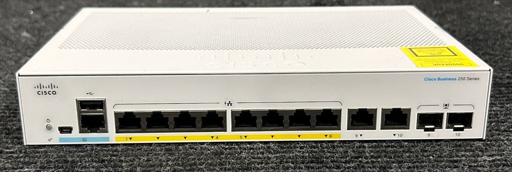 Cisco Catalyst CBS250-8FP-E-2G Switch w/ Power Cord