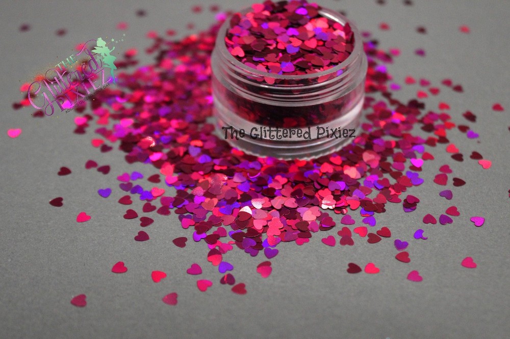 DIVINE MISS RASPBERRY HEART shape Glitter- Pixie Shapes