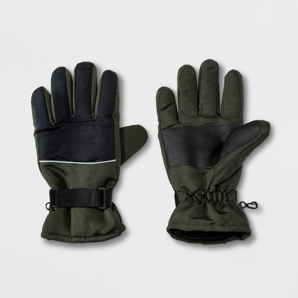 Goodfellow Men’s Ski Gloves, Medium, Olive/Black