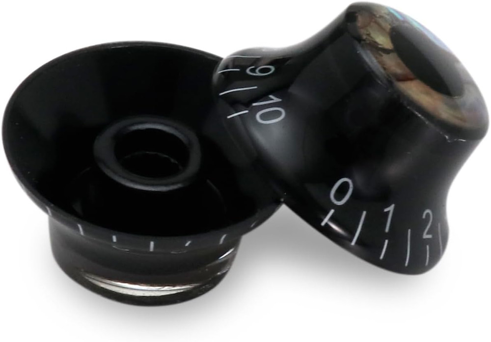 Black Guitar Abalone Top Volume Tone Control Knobs Fit Stratocaster Strat