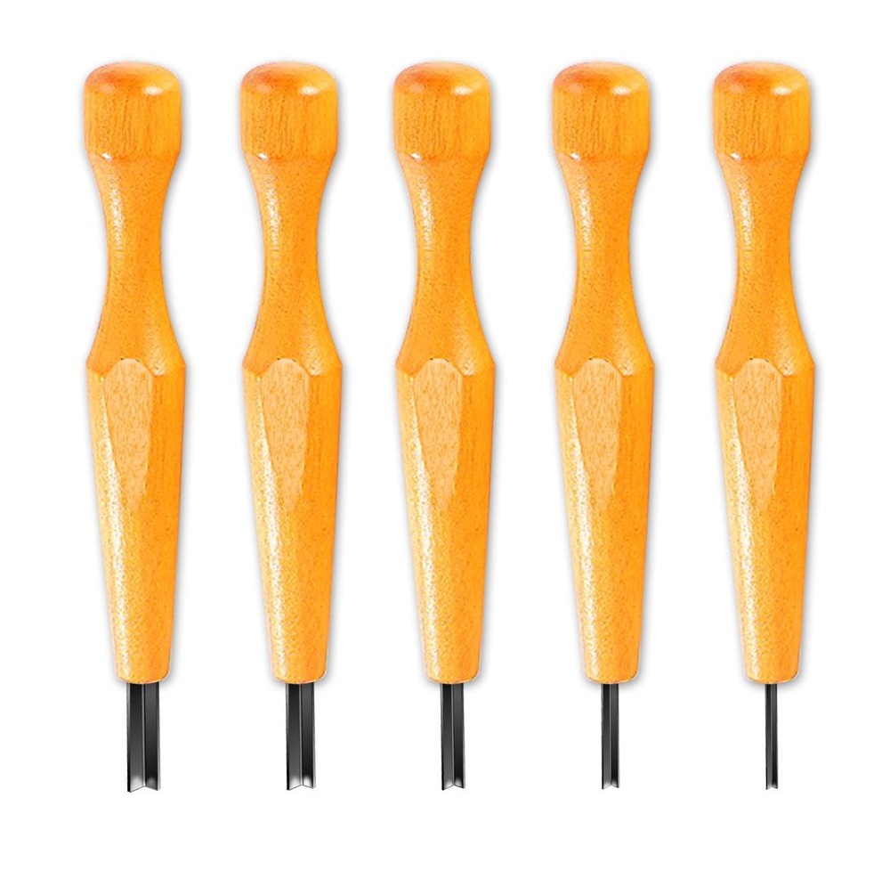 5 Pcs Linocut Tools Set - Premium Triangular Linoleum & Wood Carving Tools wi...