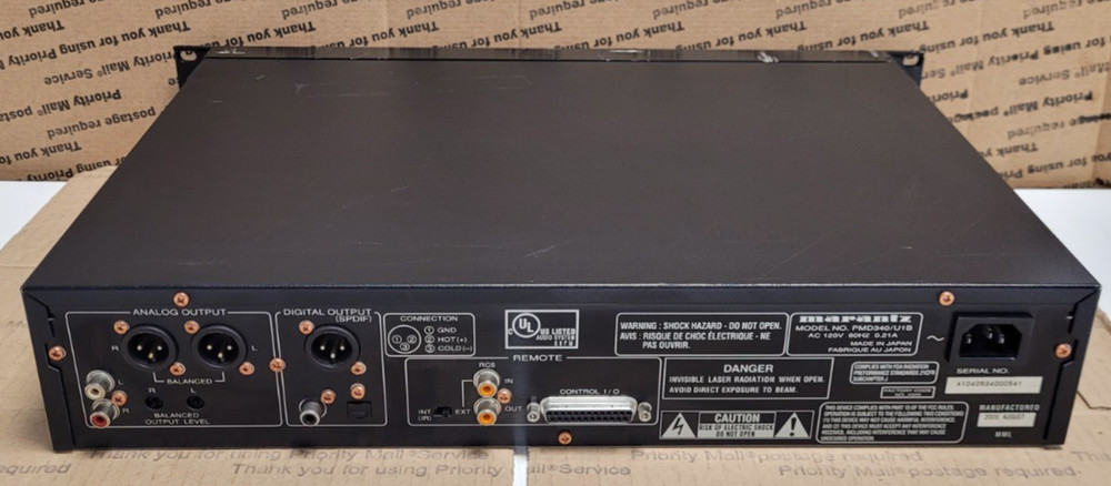 Marantz Professional CD Player PMD340/U1B W/RACK EARS (TESTED)