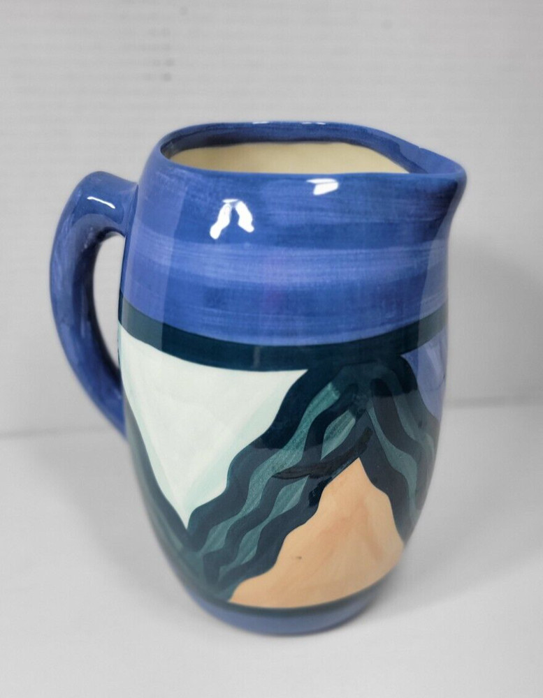 Vintage 1988 Signed Gail Pittman 8" Pitcher /Jug has "Tiny Chip"