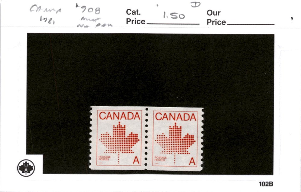 Canada, Postage Stamp, #908 Pair Maple Leaf Mint NH, 1981 (AB)