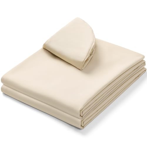 Massage Table Sheets Sets, 3 Pcs Professional Microfiber Massage Bed Natural
