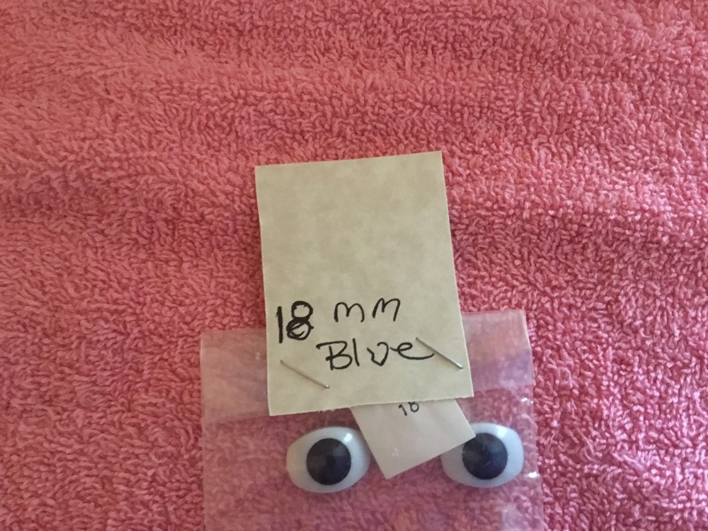 Doll Plastic Eyes Blue Size 18mm