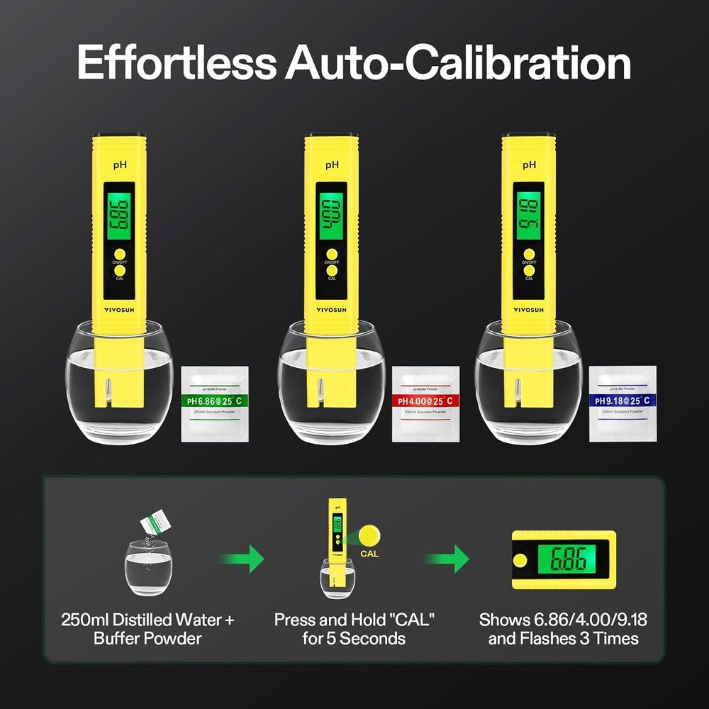 Digital pH Meter Pen Tester Hydroponics Pool Aquarium