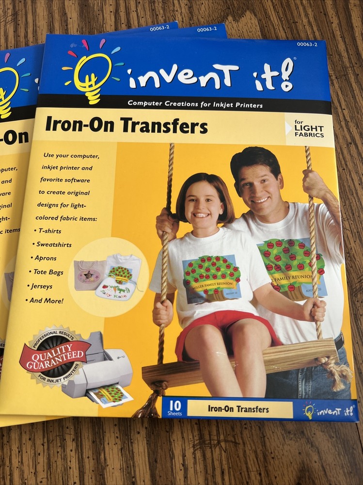 Invent It & U Create It Iron-On Transfers for Light Fabrics 40 Sheets Unused