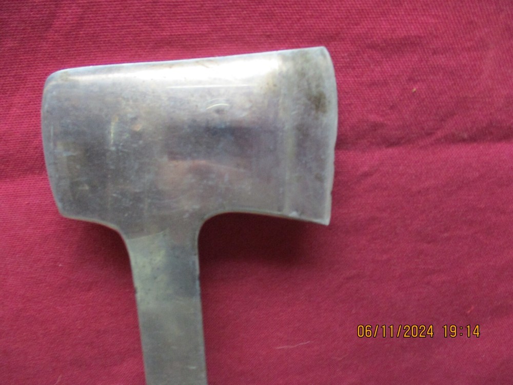 Antique KINFOLKS Hatchet w/Tooled Leather Sheath, No Model #