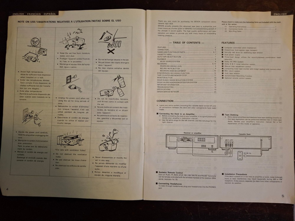 Devon DRM-740 Stereo Cassette Deck Operating Instructions