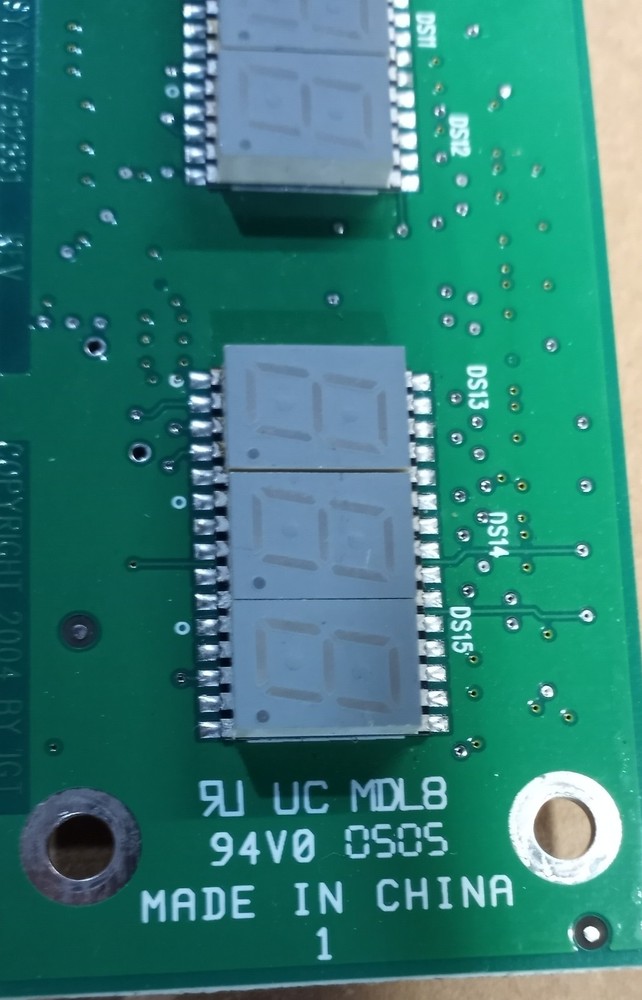 IGT S2000 7SEGMENT MD 4-5R. PART NUMBER 7512831