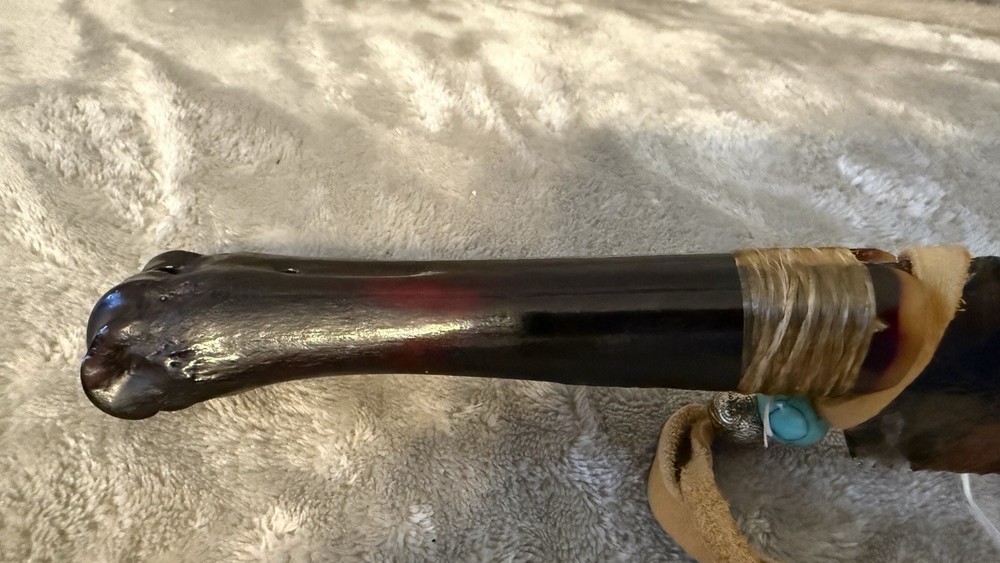Handmade 6” Obsidian/Mahogany Obsidian Bone Handled Fixed Blade Knife