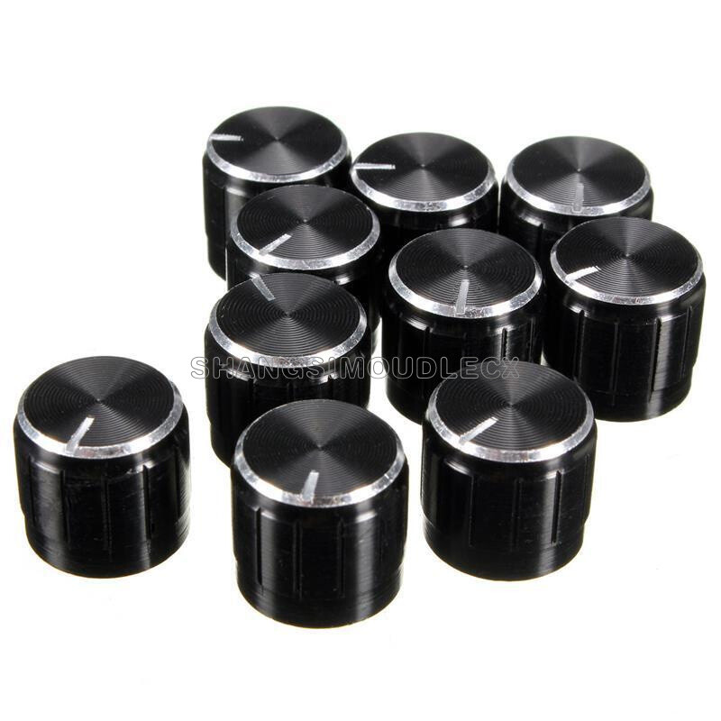 10PCS Volume Control Rotary Knobs For 6mm Slide Knurled Shaft Potentiometer NEW-