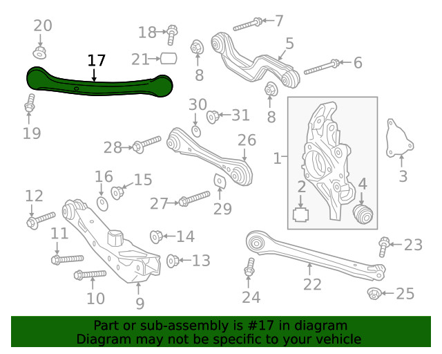 Genuine GM Rear Driver Side Suspension Upper Trailing Link 84131342