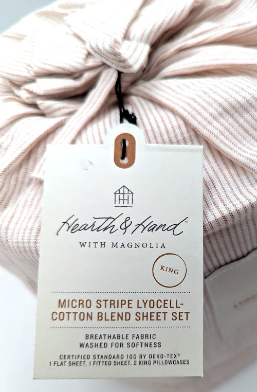 *NEW* 4pc Micro Stripe Sheet Set - Hearth & Hand™ with Magnolia - KING