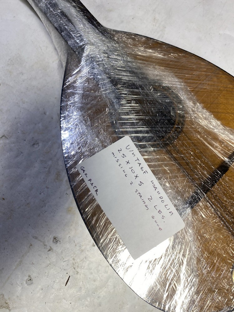 Vintage Mandolin Unbranded Unknown Missing String As Is No Crack Solid