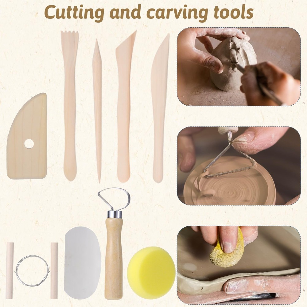 48PCS Pottery Tools for Sculpting Clay 1,