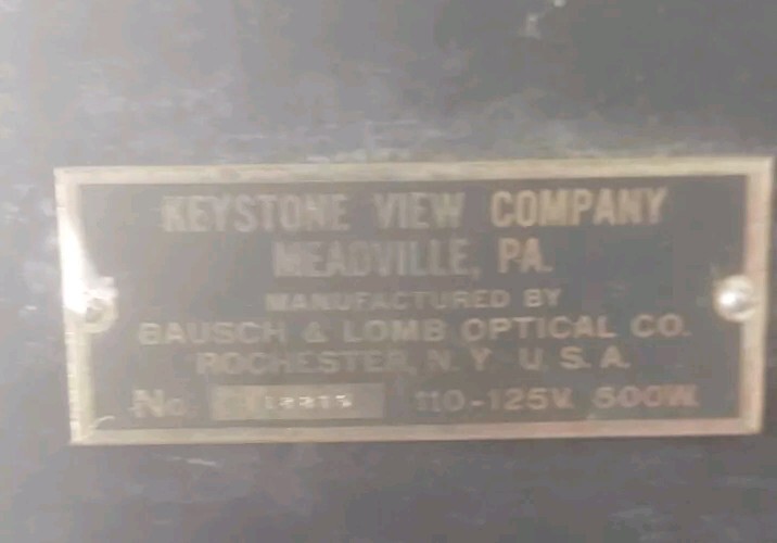 Bausch & Lomb Keystone Magic Lantern Projector Works But Cord Needs Fix Replaced