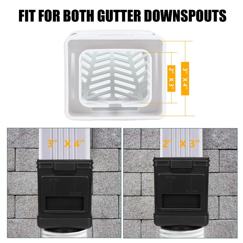 (2 Packs) Downspout Leaf Filter Downspout Cleanout,Leaf Removers, Gutter Down...