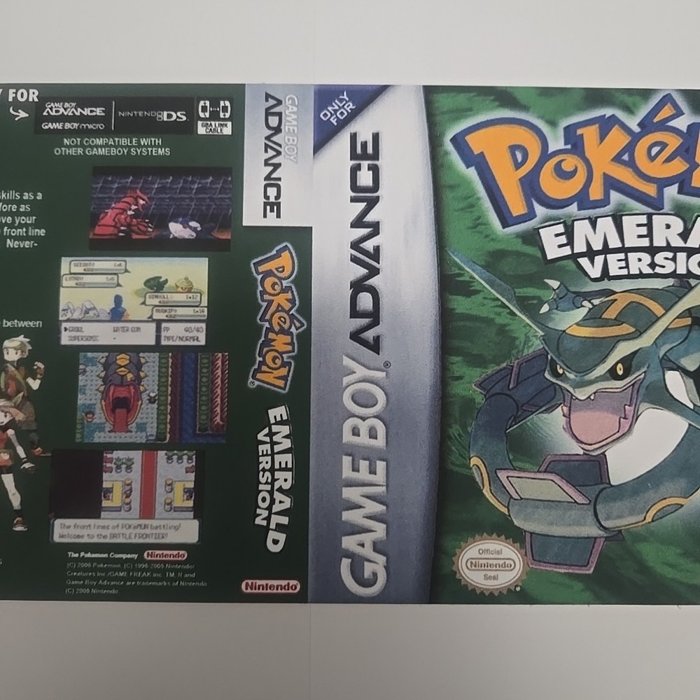 Replacement Case For Pokemon Emerald Version Nintendo GBA