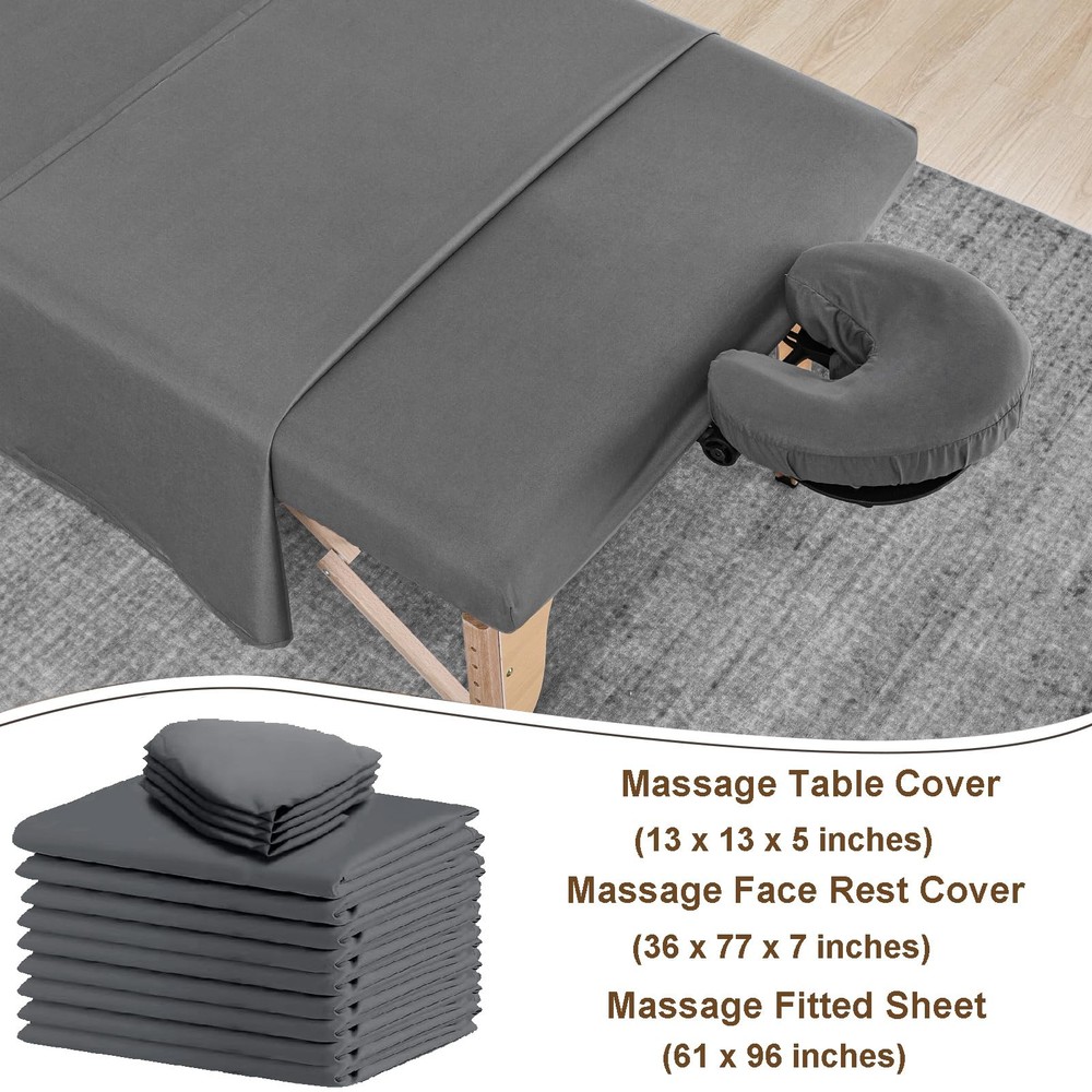 4 Set Massage Table Sheets Sets, 12Pcs Reusable Soft Microfiber Massage Bed S...