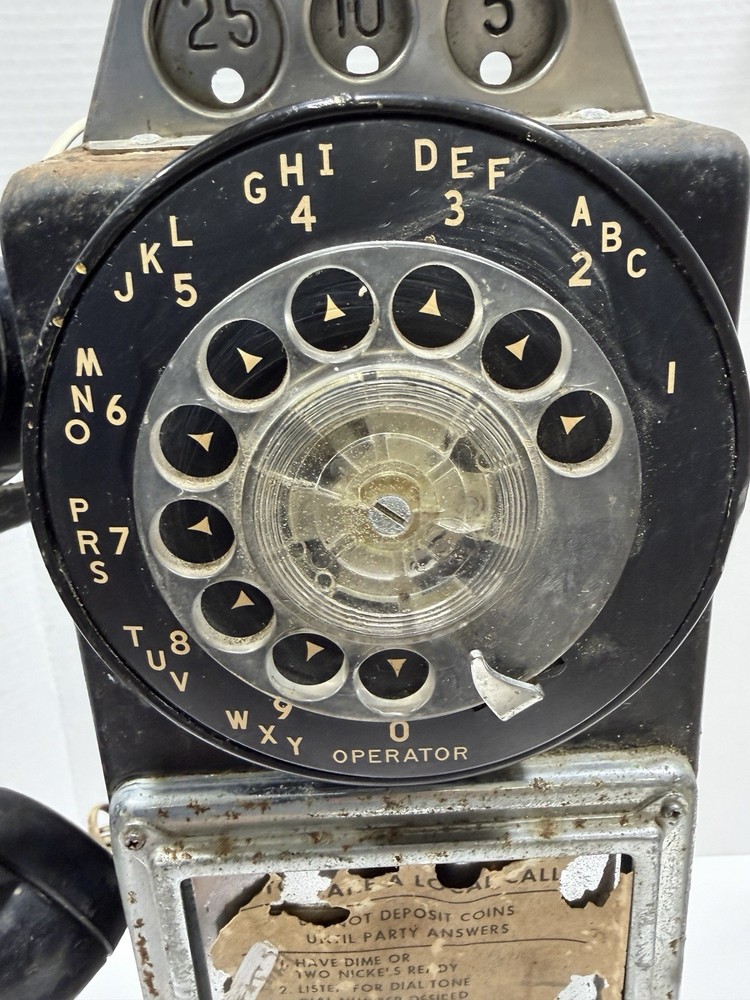 Automatic Electric 3-Coin ROTARY DIAL Pay Phone UNTESTED AS IS