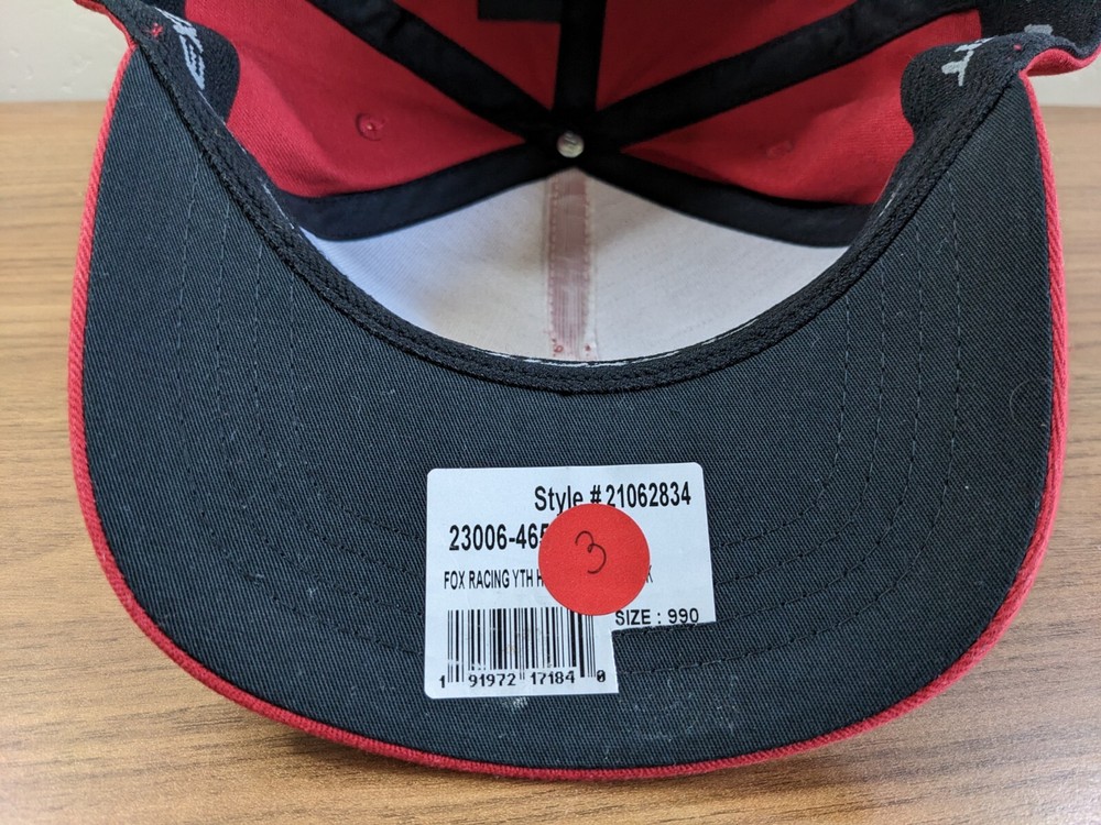Youth FOX RACING Flexfit Hat Cap Logo Adjustable Snapback Red