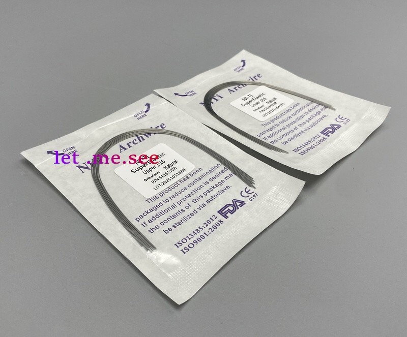 Dental Orthodontic Super elastic Ni-Ti Arch wire Round Rectangular Natural Form
