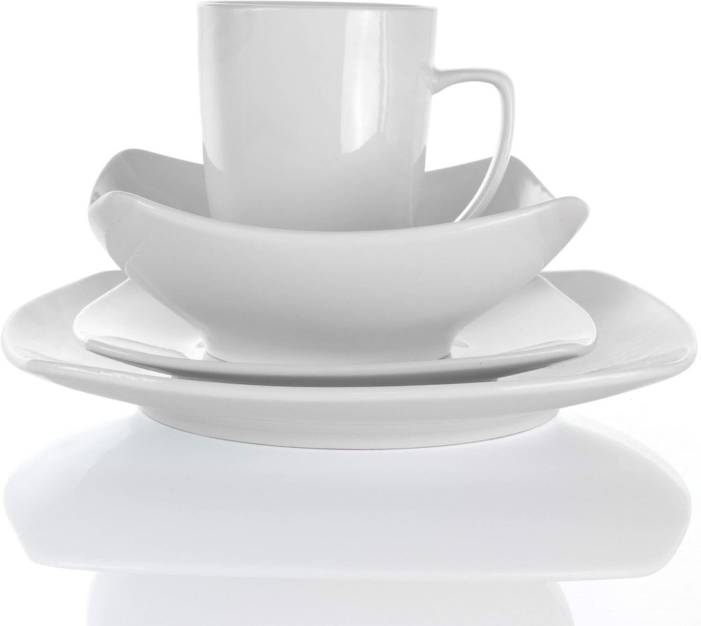 Elama Hayes 16-Pc. Porcelain Dinnerware Set