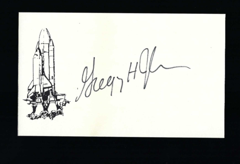 Gregory Johnson signed 3x5 card Space Exploration NASA Shuttle Astronaut