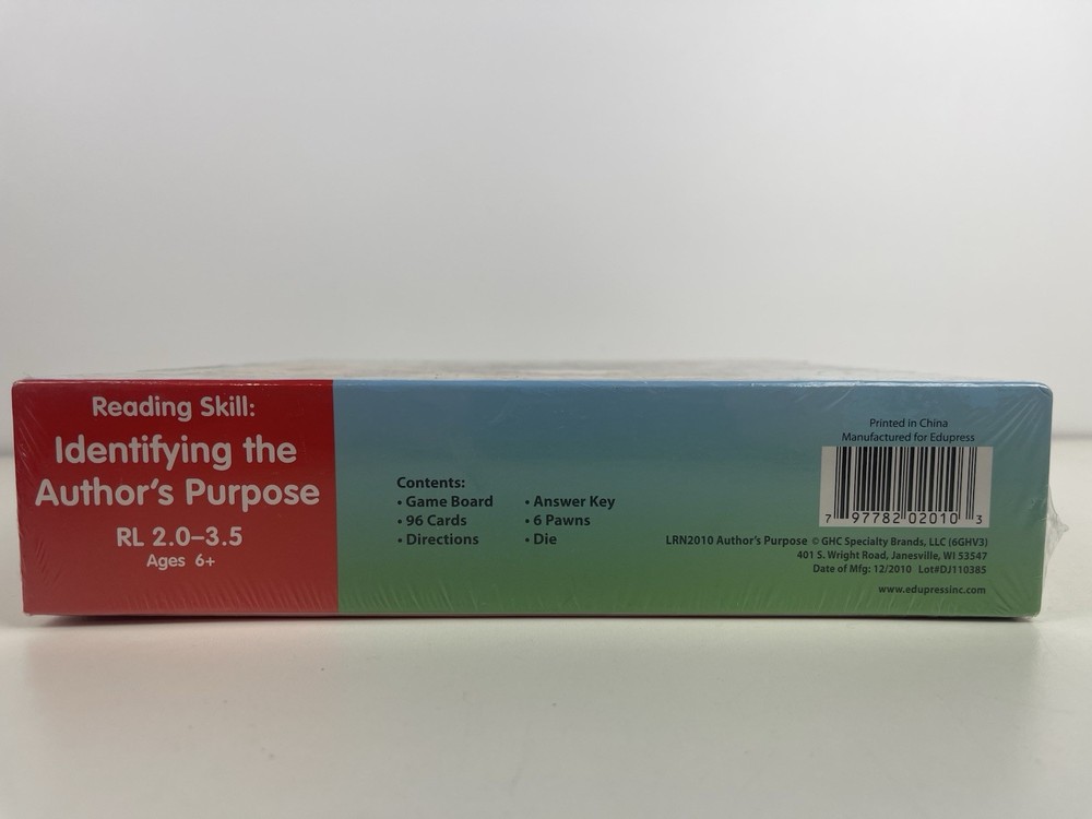 AUTHORS PURPOSE ANIMALS ADVENTURES-IMPROVES READING & LEARNING-NEW