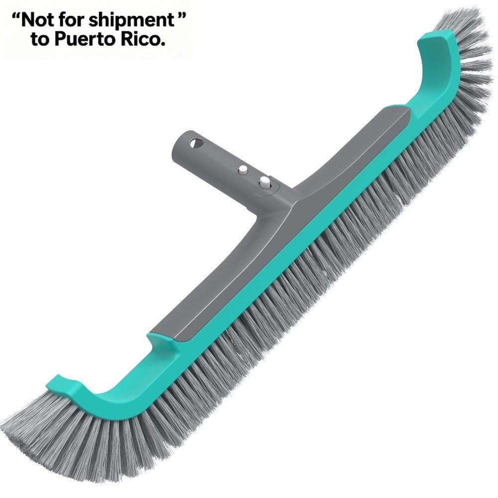 20" Curved-end Pool Brush with Extended Side bristles