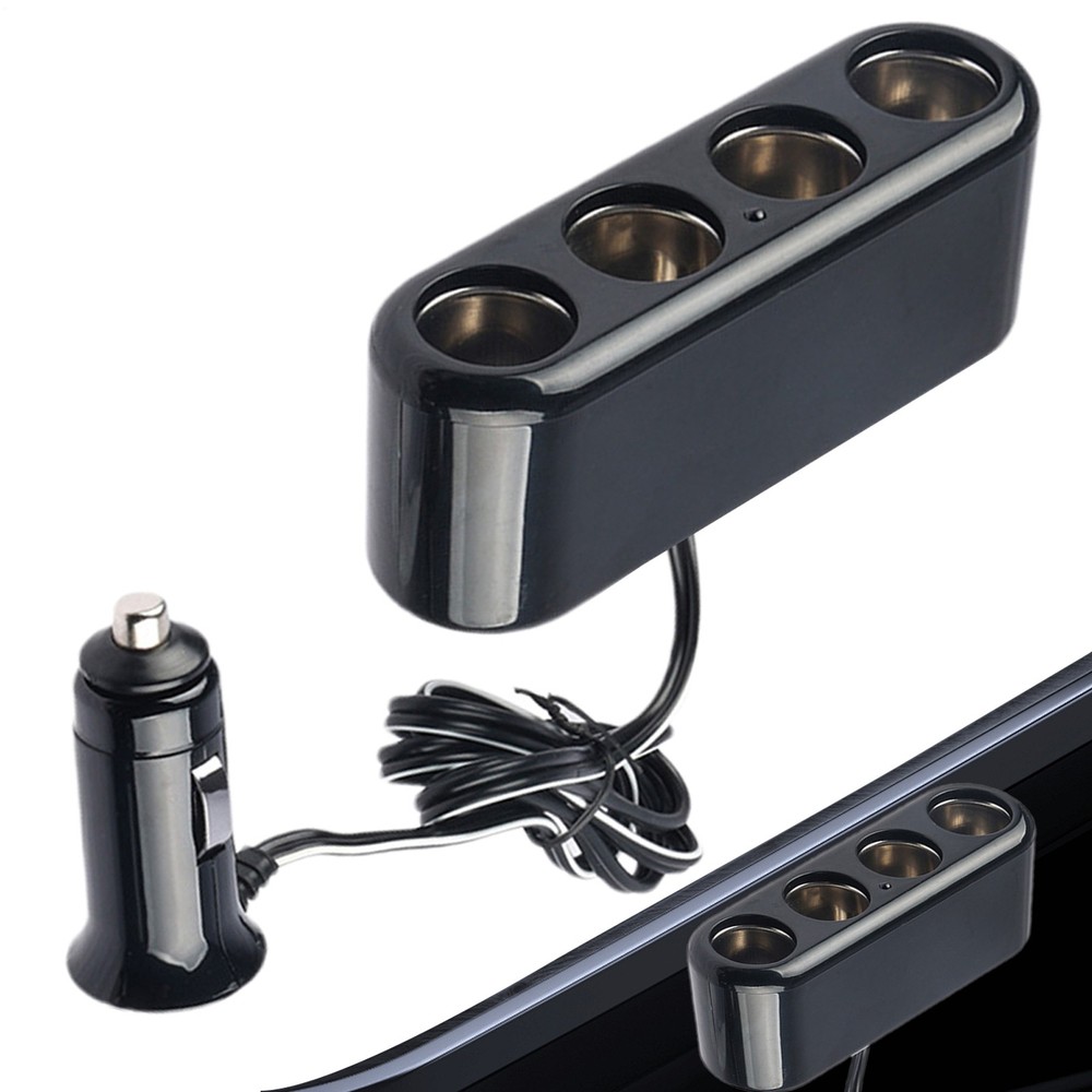 4 Way Car Cigarette Lighter Socket Splitter USB Fast Charger Power Adapter 80W