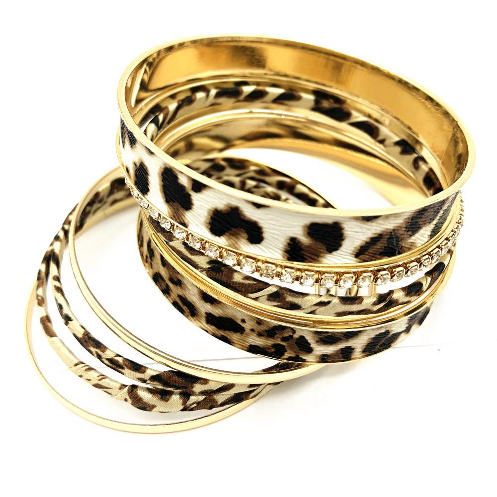 Leopard Multi Layer Bangle Bracelet Fashion Jewelry